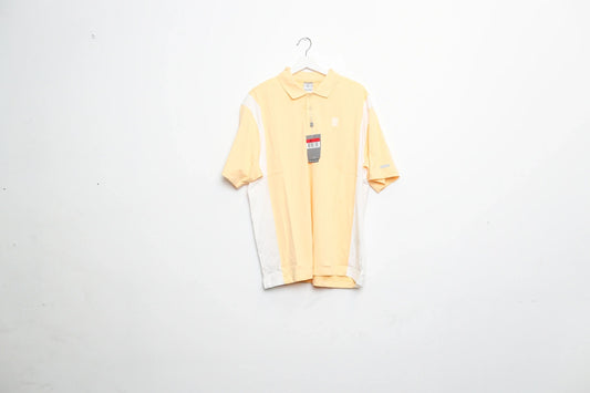 Nike Polo T-Shirt Yellow/White Large